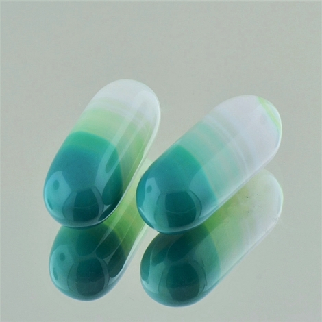 Achat Duo Kapsel blaugrün-weiss 28,30 ct Achat Duo Kapsel blaugrün-weiss 28,30 ct