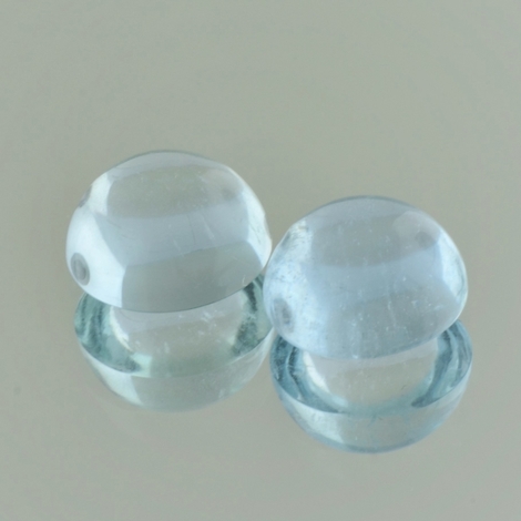 Aquamarin Duo, Rund Cabochon (9,58 ct.) aus Brasilien Aquamarin Duo, Rund Cabochon (9,58 ct.) aus Brasilien