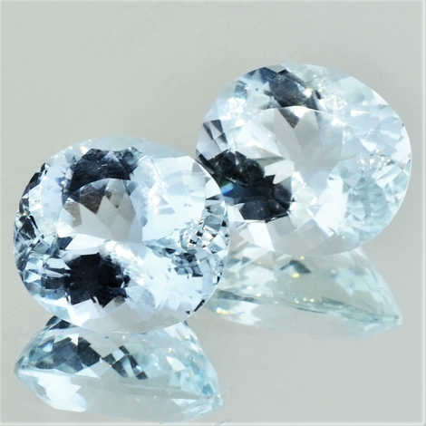 Aquamarin Duo, Oval facettiert (17,07 ct.) aus Brasilien