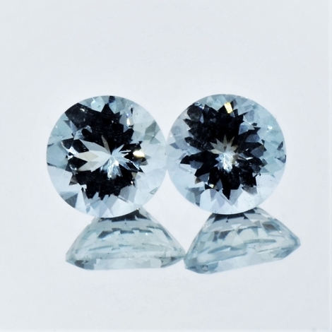 Aquamarin Duo, Rund facettiert (3,39 ct.) aus Brasilien Aquamarin Duo, Rund facettiert (3,39 ct.) aus Brasilien
