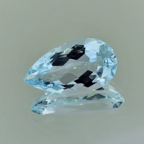 Aquamarin, Tropfen facettiert (13,36 ct.) aus Brasilien (Minas Gerais)