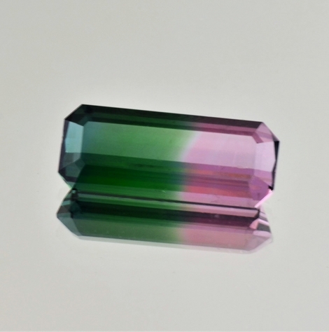 Bicolor Tourmaline octagon grün+rosa 12.49 ct