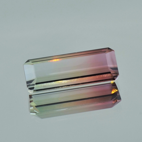 Bicolor Tourmaline octagon hellgrün+braunrosa 13.73 ct