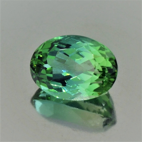 Bicolor Turmalin oval grün-hellgrün 16,66 ct