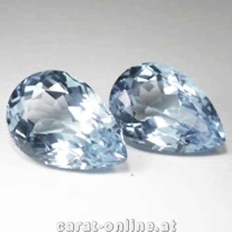 Blautopas Duo, Tropfen facettiert (ca. 10,5 ct.) aus Brasilien Blautopas Duo, Tropfen facettiert (ca. 10,5 ct.) aus Brasilien