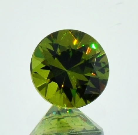 Demantoid round brilliant olive-green 2.11 ct