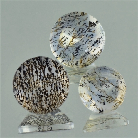 Dendritic Quartz trio round 13.57 ct