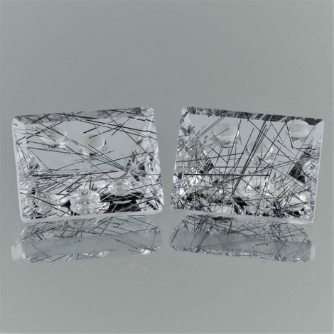 Einschlussquarz Pair Rechteck-Design colorless 42.75 ct Einschlussquarz Pair Rechteck-Design colorless 42.75 ct