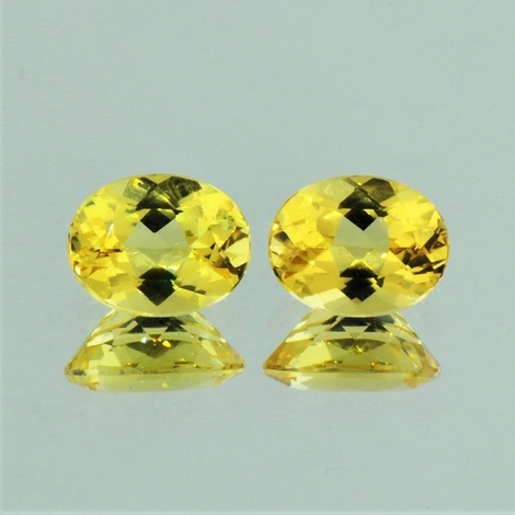 Goldberyll Duo, Oval facettiert (3,54 ct.) aus Brasilien Goldberyll Duo, Oval facettiert (3,54 ct.) aus Brasilien