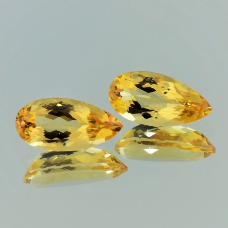 Imperial-Topas Pair pear orange yellow 10.56 ct