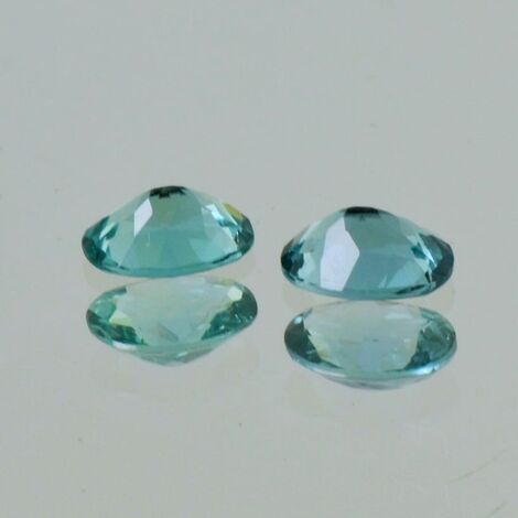 Indicolite Pair Tourmalines oval greenish blue 1.37 ct.