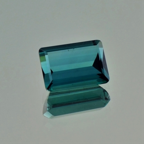 Indicolite Tourmaline rectangle greenish blue 4.45 ct