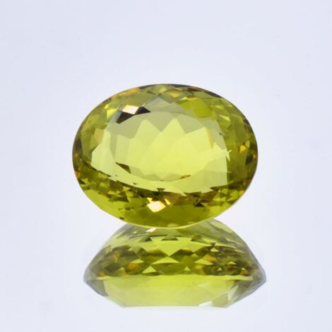 Lemonquarz oval grünlich gelb 17,86 ct