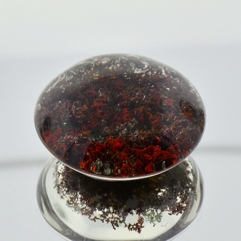 Einschluss-Quarz, Rund Cabochon (modifiziert) (43,34 ct.) aus Brasilien Einschluss-Quarz, Rund Cabochon (modifiziert) (43,34 ct.) aus Brasilien