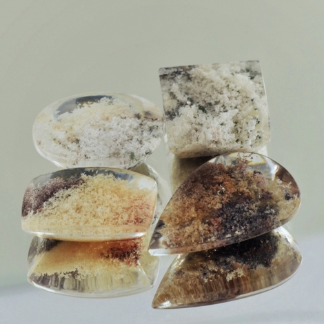 Einschlussquarz Lot, Oval, Tropfen, Rechteck & Tonne (82,70 ct.) aus Brasilien Einschlussquarz Lot, Oval, Tropfen, Rechteck & Tonne (82,70 ct.) aus Brasilien