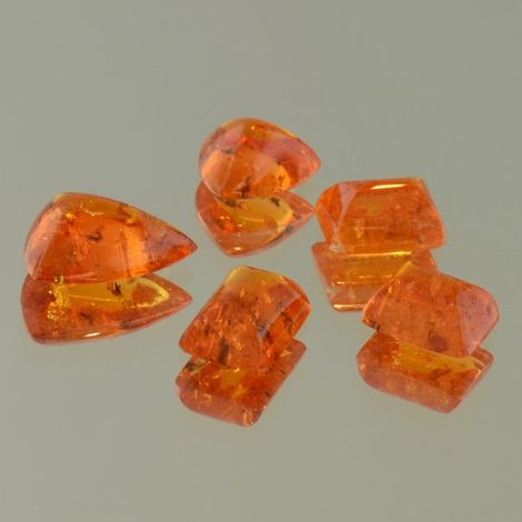Mandarin-Granat Lot sugarloaf cut orange 26.42 ct
