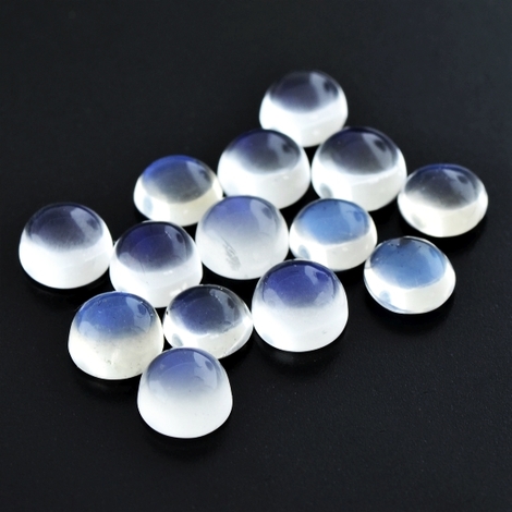 Moonstone Lot Cabochons round bläulich-weiss 9.0 ct