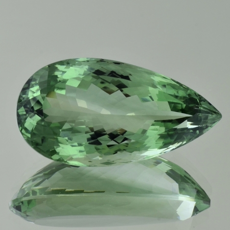 Prasiolite pear green 35.67 ct