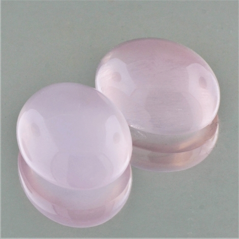 Rosenquarz Duo, Oval Cabochon (44,93 ct.) aus Brasilien Rosenquarz Duo, Oval Cabochon (44,93 ct.) aus Brasilien