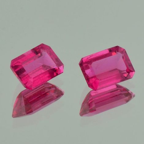 Rubellite Pair Turmaline octagon reddish pink 5.52 ct