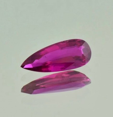 Ruby pear pinkish red unheated 2.05 ct