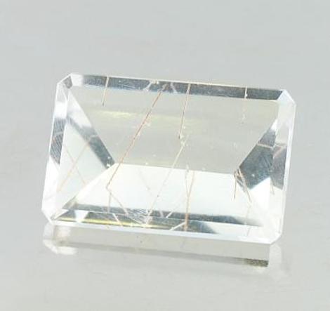 Rutilquarz, Rechteck facettiert (17,48 ct.) aus Brasilien (Bahia, Ibitaria)