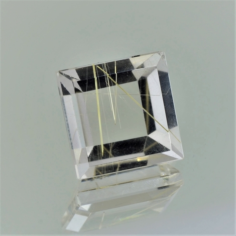 Rutilquarz, Quadrat facettiert (18,04 ct.) aus Brasilien Rutilquarz, Quadrat facettiert (18,04 ct.) aus Brasilien
