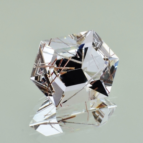 Rutilated Quartz Design-Hexagon colorless 16.97 ct Rutilated Quartz Design-Hexagon colorless 16.97 ct