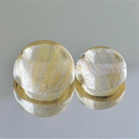 Rutilquarz Duo, Rund Cabochon (22,20 ct.) aus Brasilien