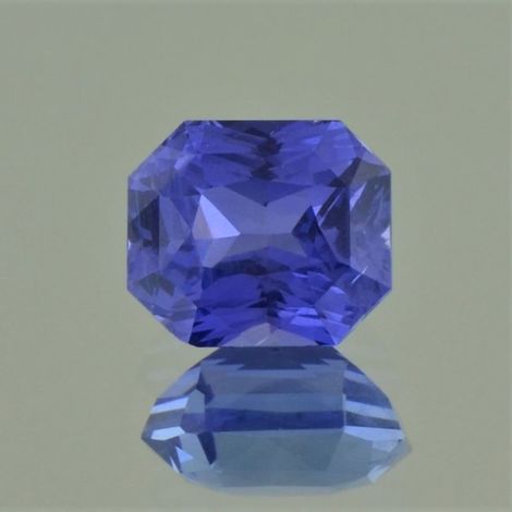 Saphir octagon-princess blau unbehandelt 4,06 ct