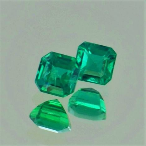 Smaragd Duo, Achteck facettiert (1,26 ct.) aus Sambia