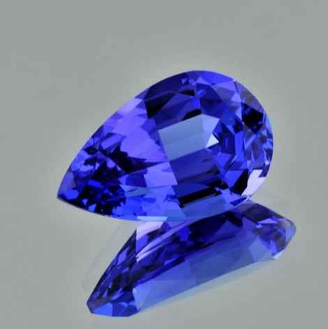 Tansanit, Tropfen facettiert (15,51 ct.) aus Tansania (Merelani Hills)