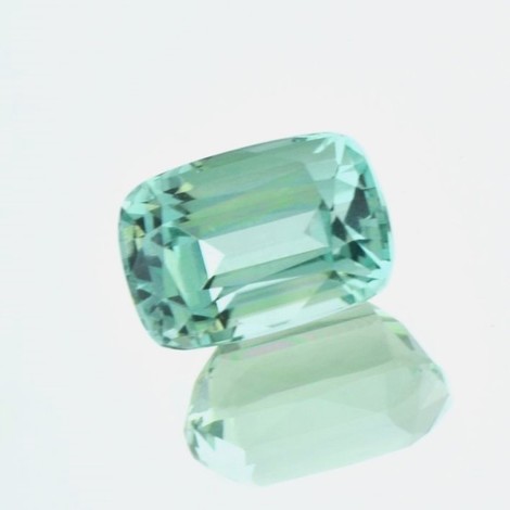 Tourmaline cushion light blue green 6.46 ct.