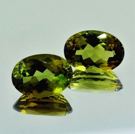 Turmalin Duo, Oval facettiert (12,72 ct.) aus Brasilien Turmalin Duo, Oval facettiert (12,72 ct.) aus Brasilien