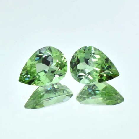 Turmalin Duo Tropfen hellgrün 5,39 ct