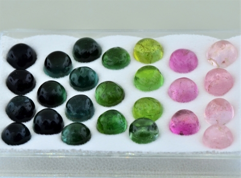 Turmalin Lot Cabo rund multicolor 31,10 ct Turmalin Lot Cabo rund multicolor 31,10 ct