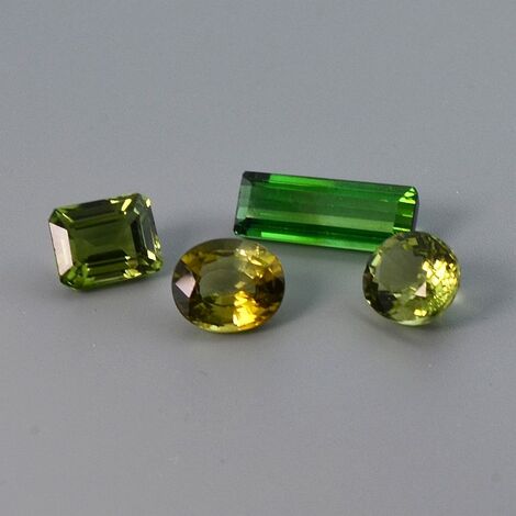 Tourmaline Lot faceted green 9.37 ct.