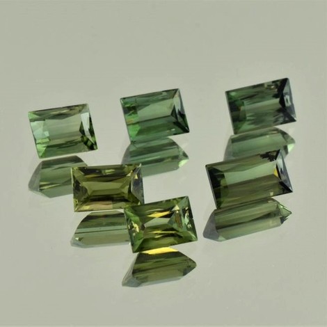 Tourmaline Lot Rechtecke green 10.65 ct.