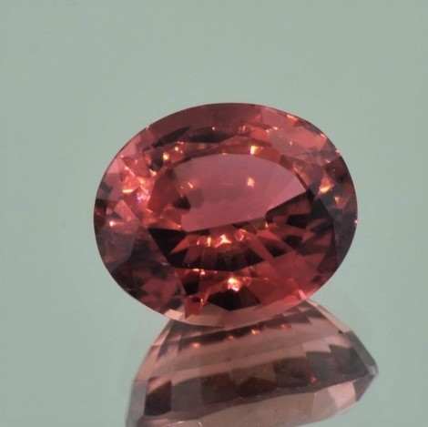 Turmalin oval orangerosa ungebrannt 9,24 ct