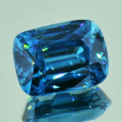 Zircon cushion intense blue 25.25 ct