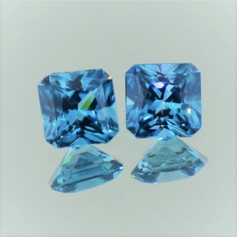 Zirkon Duo, Achteck-Quadrat facettiert (2,97 ct.) aus Kambodscha (Ratanakiri) Zirkon Duo, Achteck-Quadrat facettiert (2,97 ct.) aus Kambodscha (Ratanakiri)