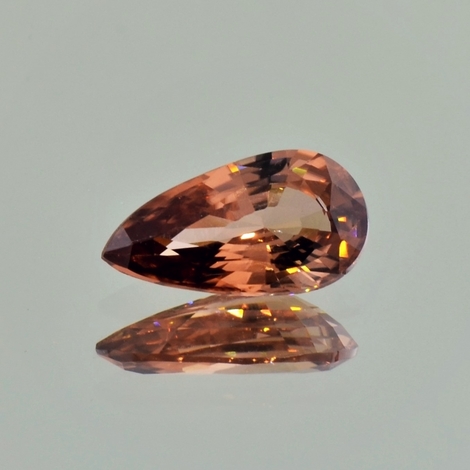 Zirkon Tropfen bräunlich-rosaorange 3,41 ct
