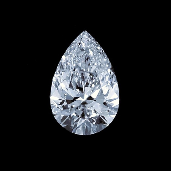 Diamond pear hochfeines Weiss+ (D) loupe clean 0.61 ct.