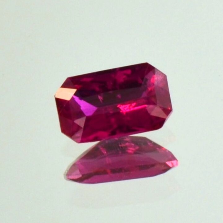 Ruby octagon purplish red unheated 2.02 ct.
