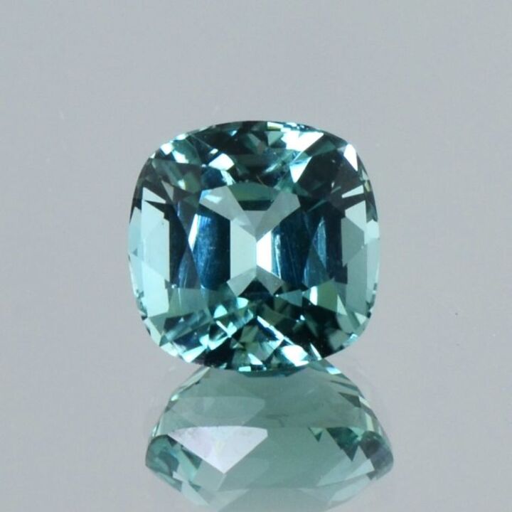 Tourmaline cushion blue green seafoam 4.33 ct.