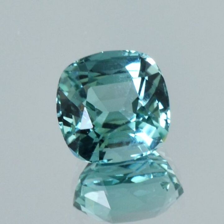 Tourmaline cushion blue green seafoam 4.33 ct.