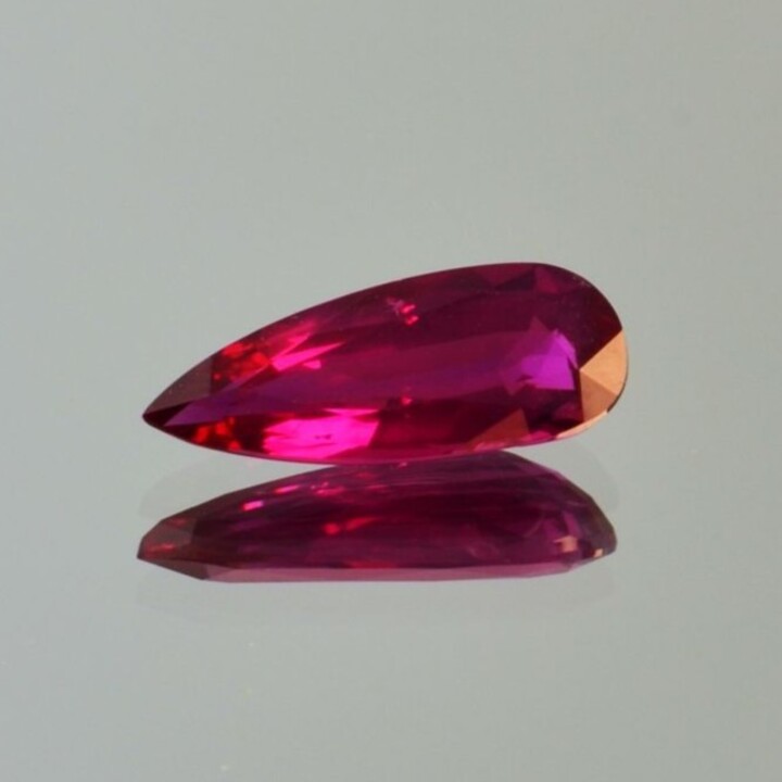 Ruby pear pinkish red unheated 2.05 ct.