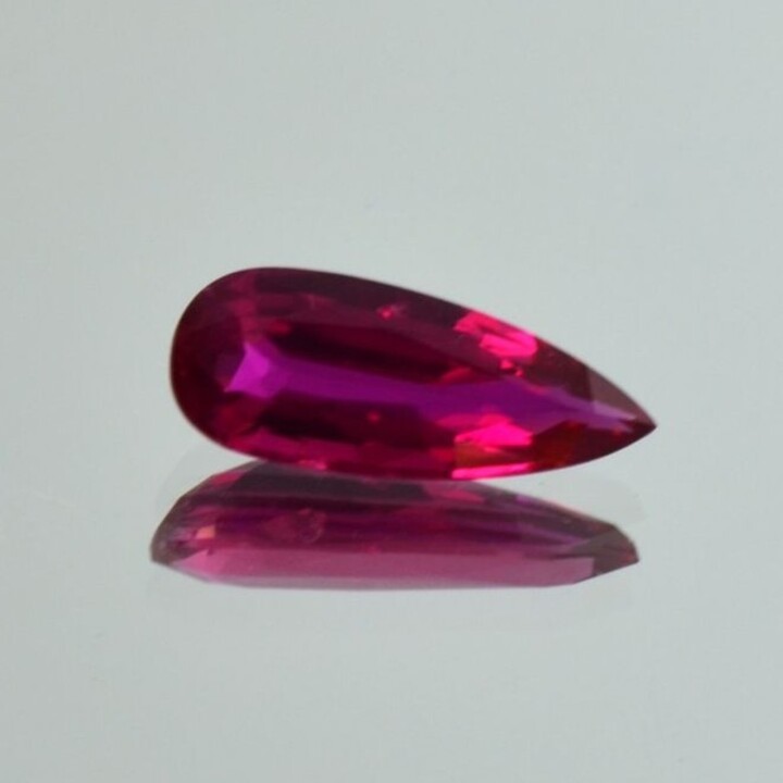 Ruby pear pinkish red unheated 2.05 ct.