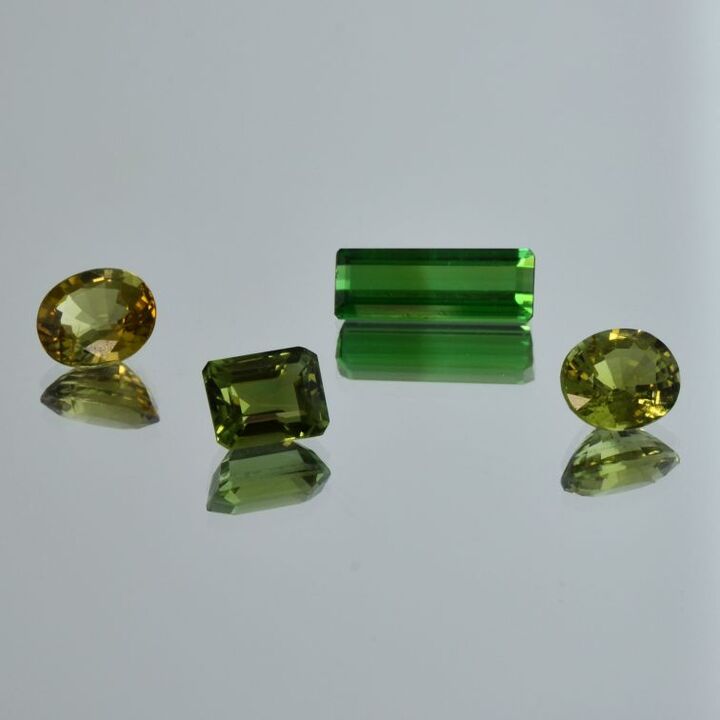 Tourmaline Lot faceted green 9.37 ct.