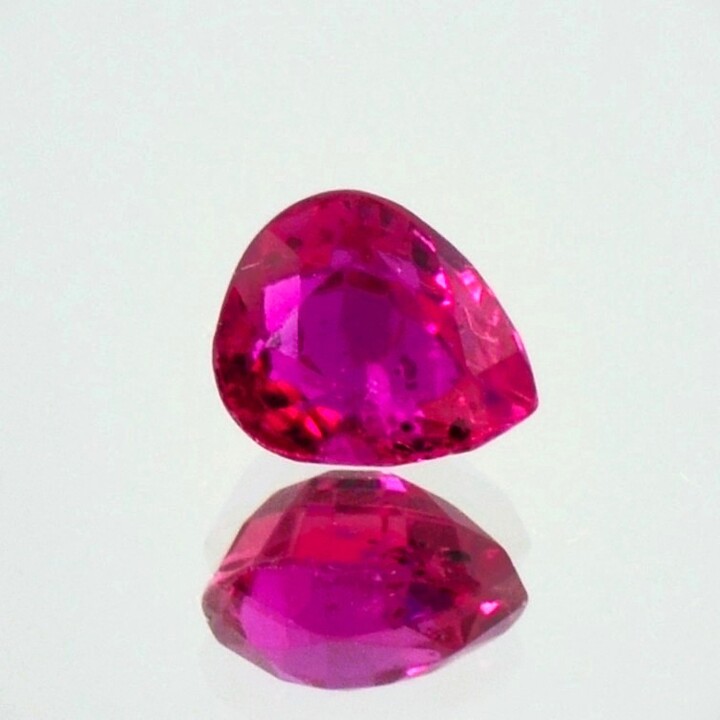 Ruby pear pinkish red untreated 1.19 ct.